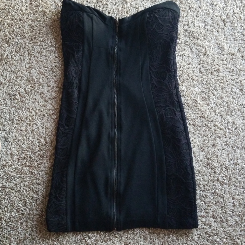 Strapless mini dress